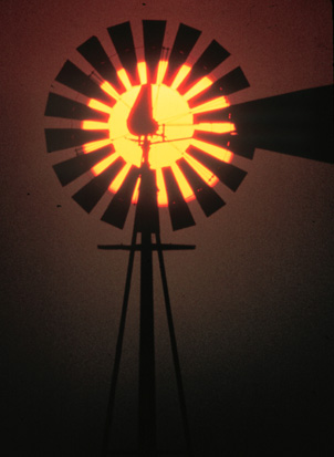 windmill sunset